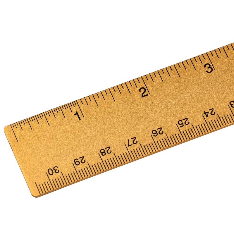 JAM PAPER Strong Aluminum Ruler - 12 Inch - Metal Ruler with Non-Skid Cork Backing - Gold Metallic - Sold Individually - Image 3